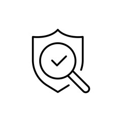 Safe search outline icons, minimalist vector illustration ,simple transparent graphic element .Isolated on white background