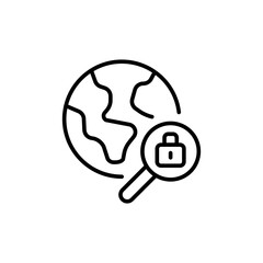 Safe search outline icons, minimalist vector illustration ,simple transparent graphic element .Isolated on white background