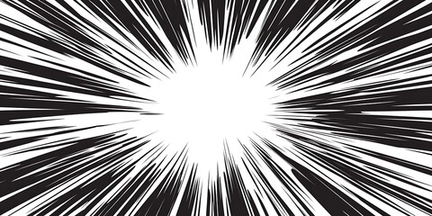 Abstract digital tunnel with fast motion blur and light effects in black and white