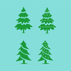christmas tree vector line