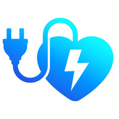 heart with electric plug icon