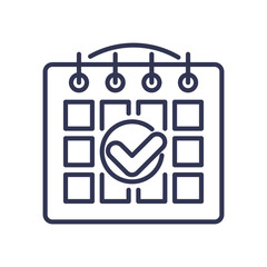 Calendar with checkmark symbolizes planning and long-term commitment.