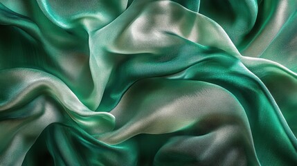 Fototapeta premium The Elegant Green Silk Fabric