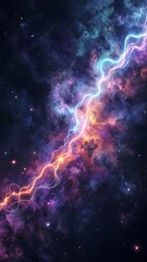 Magnetic field rippling through a colorful nebula