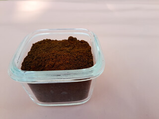 Coffee Powder in a glass bowl