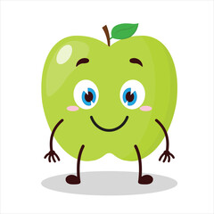 cute smile expression of green apple cartoon character