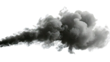 Grey smoke isolated on white background