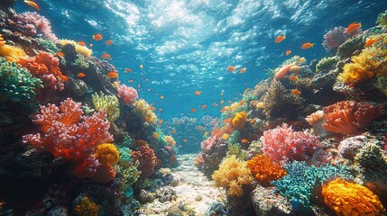 Vibrant Underwater Coral Reef Scene