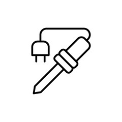 Soldering outline icons, minimalist vector illustration ,simple transparent graphic element .Isolated on white background