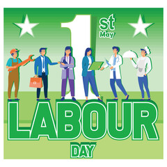 Happy international labor day.  Flat vector modern illustration