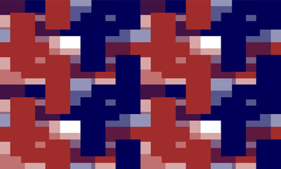 abstract background with squares of red rectangle block strip seamless repeat pattern, replete patter image design for fabric printing or wallpaper or wrap package print, blue background, fuzzy