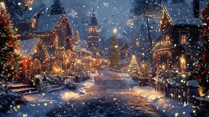 A festive scene featuring a detailed Christmas backdrop adorned with unique holiday decorations and complex patterns, enhancing the holiday spirit and charm 