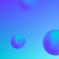 blue gradient background with flying blue balls