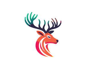 Deer Colorful logo gradient vector illustration