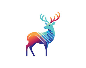 Deer Colorful logo gradient vector illustration