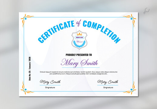 Certificate of Completion Template