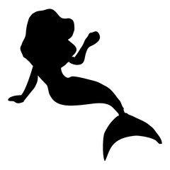 silhouette of a mermaid or human with a fishtail