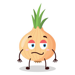 cute silent expression of onion cartoon character