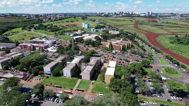 Aerial view of the Universidade Estadual de Campinas. Unicamp. In Campinas, Sao Paulo, Brazil