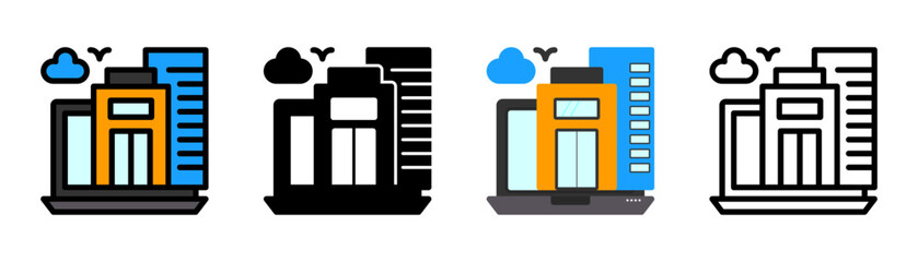 Set of Virtual office Icon