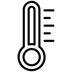 Thermometer icon, Black And White Outline Icon Symbol