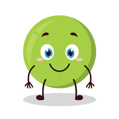 cute smile expression of pea cartoon character