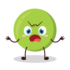 cute why expression of pea cartoon character