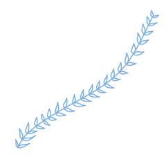 Doodle leaf aesthetic tendrils plant illustration cartoon that can be used for sticker, book, scrapbook, icon, decoration, etc. with blue color spring