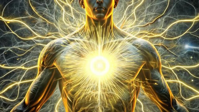 Radiant Human Energy Body Illustration: Ideal for Spiritual, Meditation, or Healing Art