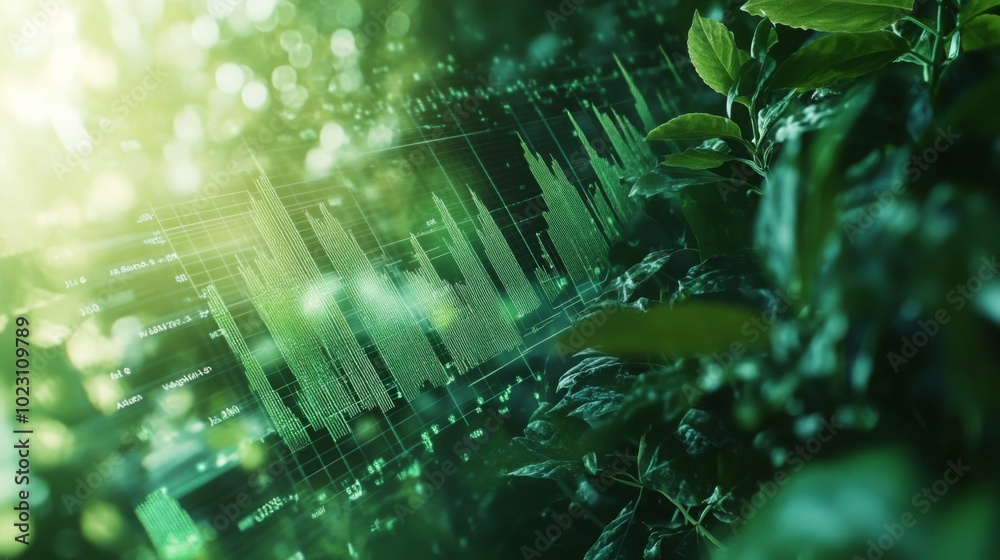 Poster A vibrant green backdrop features a digital sound wave pattern, blending nature with technology in a harmonious visual representation.