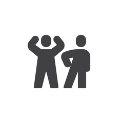 Person with different body posture vector icon