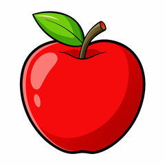 red apple isolated on white
