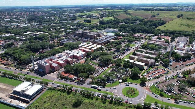 Aerial view of the Universidade Estadual de Campinas. Unicamp. In Campinas, Sao Paulo, Brazil