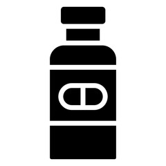 Pill bottle icon, Black And White Glyph Icon Symbol