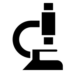 Microscope icon, Black And White Glyph Icon Symbol