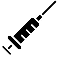 Syringe icon, Black And White Glyph Icon Symbol