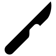 Scalpel icon, Black And White Glyph Icon Symbol