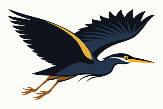 recommend clip art: Solid color Night Heron animal vector design