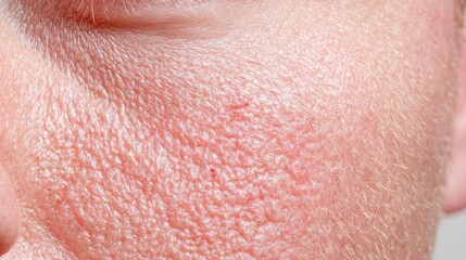 Fototapeta premium Close-up of human skin texture showcasing details like pores and subtle imperfections, emphasizing natural beauty and health.