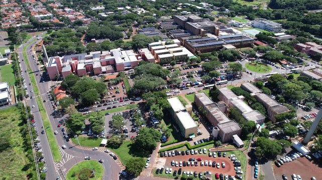 Aerial view of the Universidade Estadual de Campinas. Unicamp. In Campinas, Sao Paulo, Brazil