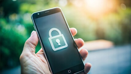 Secure messaging app on a smartphone with end-to-end encryption and digital lock symbols for privacy



