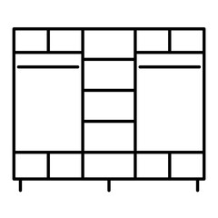 
Illustration showing a black closet icon on a white background