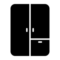 
Illustration showing a black closet icon on a white background