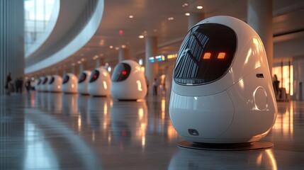 Modern technology with the realistic robot, advance technology for virtual reality glasses and friendly robots.