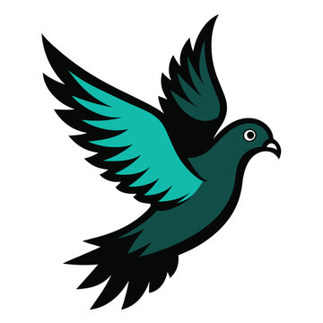 recommend clip art: Solid color Nicobar pigeon animal vector design