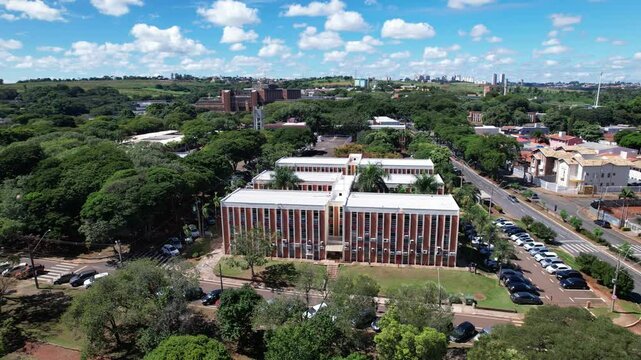Aerial view of the Universidade Estadual de Campinas. Unicamp. In Campinas, Sao Paulo, Brazil