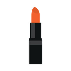 Lipstick orange color icon vector illustration. Woman beauty makeup cosmetics product symbol isolated on white background.