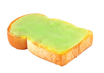 toast slice of bread with butter Pandan Custard