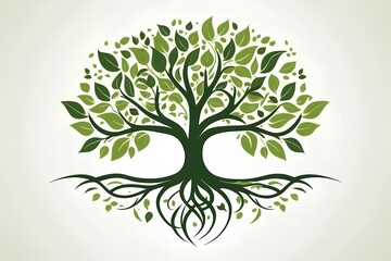 Fototapeta premium Stylized Tree Logo for Growth and Sustainability