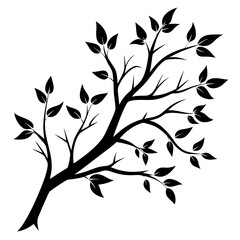 Tree Branch Silhouette vector illustration